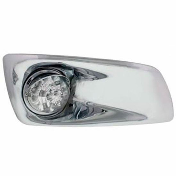KW T660 Bumper Light Bezel W/17 Amber LED/Clear Lens Single Function Light Watermelon Style With Visor Passenger Side