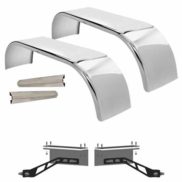 Hogebuilt 105 Inch Stainless Steel Full Fender Kit for Kenworth