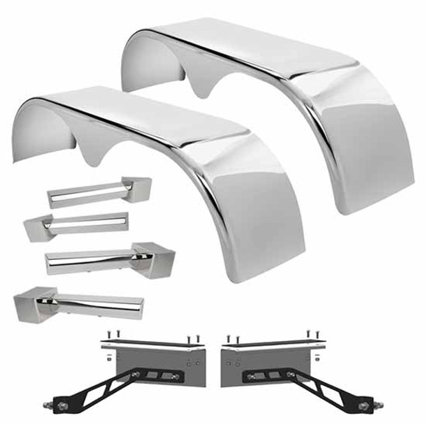 Hogebuilt Full Fender Kit for Kenworth AG380 Air Suspension - Teardrop Style