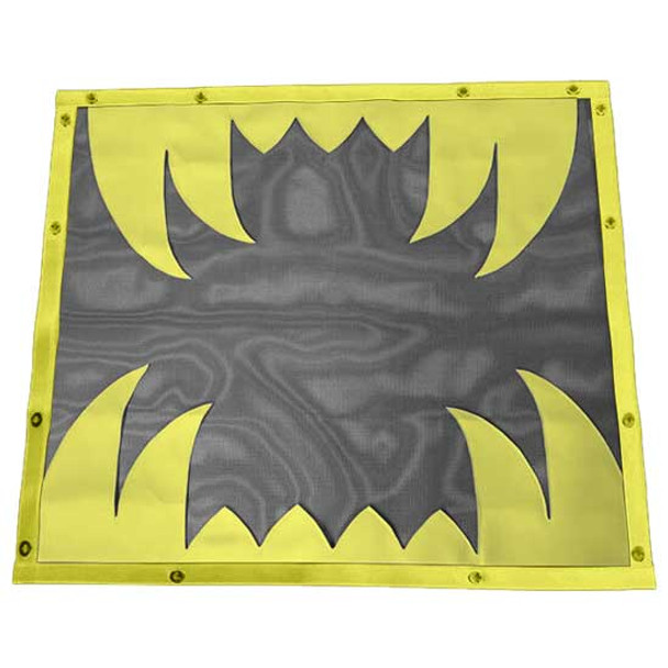 Kenworth W900L Mesh Sabertooth Black Bug Screen W/ Yellow Teeth & Trim