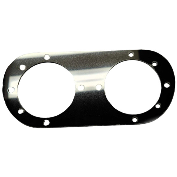 304 Stainless Steel Center Cabin Dome Light Bracket with Dual Watermelon-Style Light Cutouts for Kenworth W900 Series