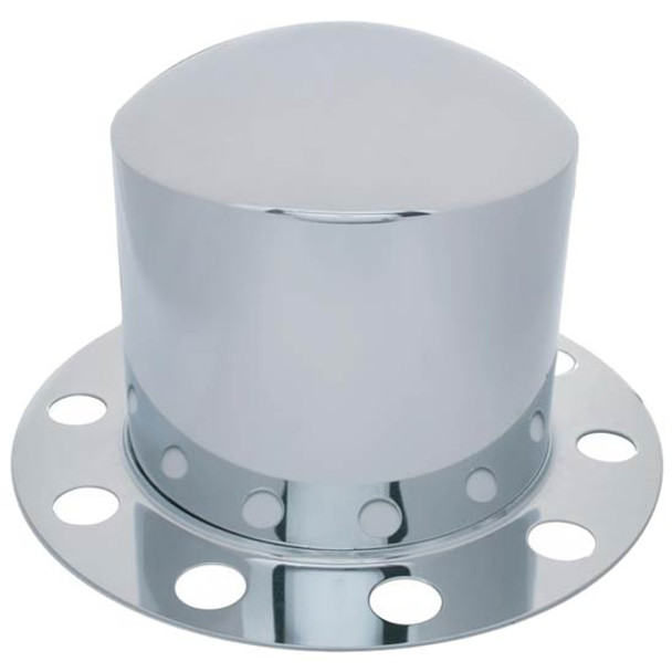 Chrome Top Hat Hub Cover With 10 Holes For 33 MM Lug Nuts For Hub Pilot Wheels