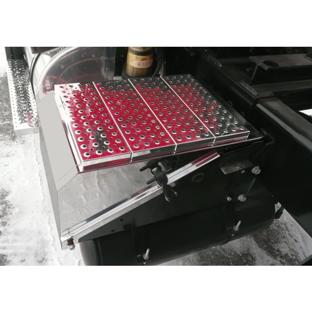 17-Inch Stainless Steel Battery Box Cover with 4 Top Steps for International Models