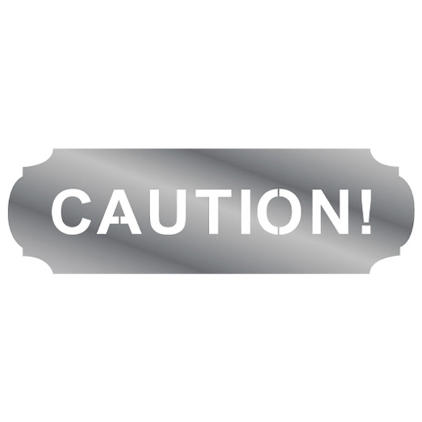 8 x 2.5 Inch Stainless Steel "Caution" Truck Sign 8 x 2.5 Inch Stainless Steel "Caution" Truck Sign