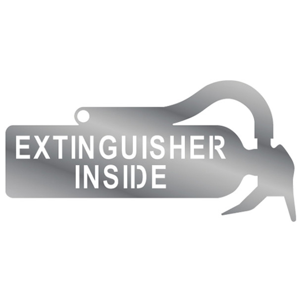 10 x 5 Inch Stainless Steel "Fire Extinguisher Inside" Sign
