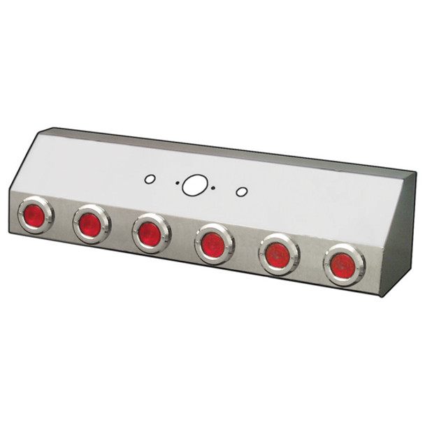 Air Line Box - Single Connection With 6 Round 2 Inch Red/Red LEDs & Plastic Bezels