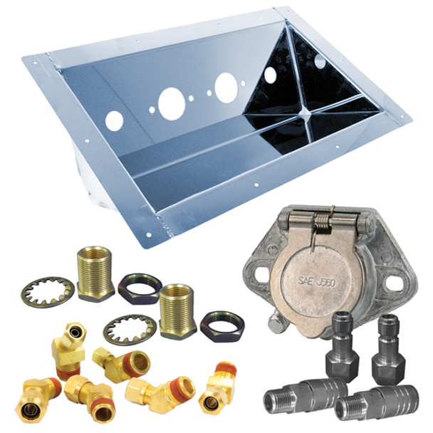 SS Trough Style Flesh Mount Air Line Box Kit With Two 7-Way Plugs by CSM SS Trough Style Flesh Mount Air Line Box Kit With Two 7-Way Plugs by CSM
