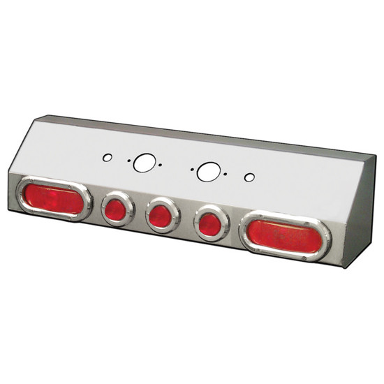 Air Line Box - Double Connection With 2 Oval, 3 Beehive 2 Inch Red LEDs & Plastic Bezel