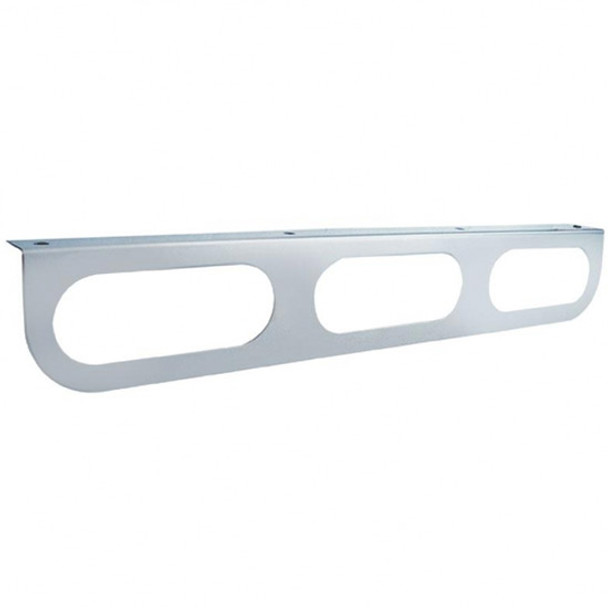 Stainless Steel L-Shaped Light Bracket W/ 3 - 6 Inch Oval Light Holes & Mounting Flange