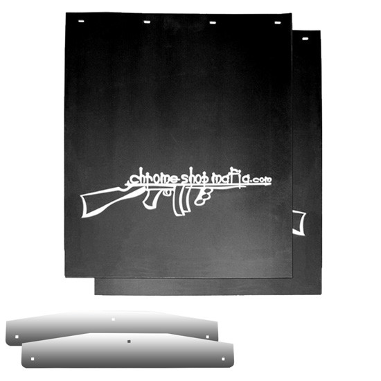 Chrome Shop Mafia 24" x 30" Tommy Gun Logo Mud Flap Kit
