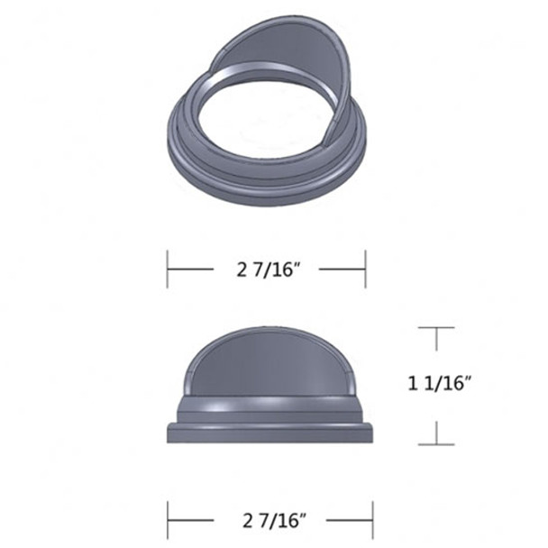 Chrome Classic Style Small Gauge Cover W/ Visor For Peterbilt 300 Series