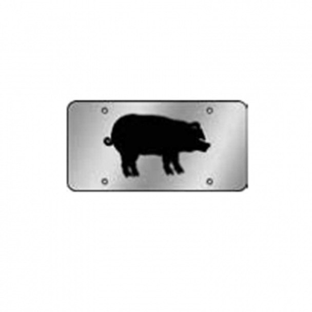 Stainless Steel Pig Cutout Vanity License Plate