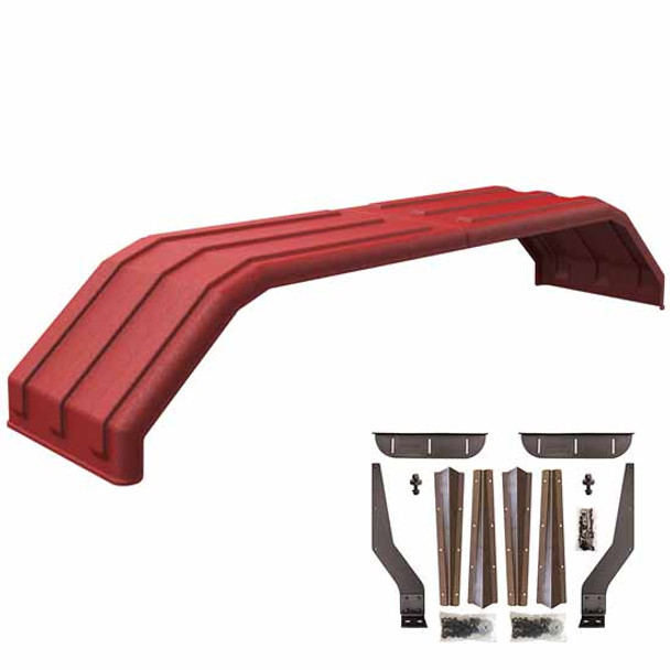 Red Minimizer Square Back Bruiser Series Full Fender With Stainless Steel Weld-On Mounting Brackets - 108 X 26 X 18 Inch