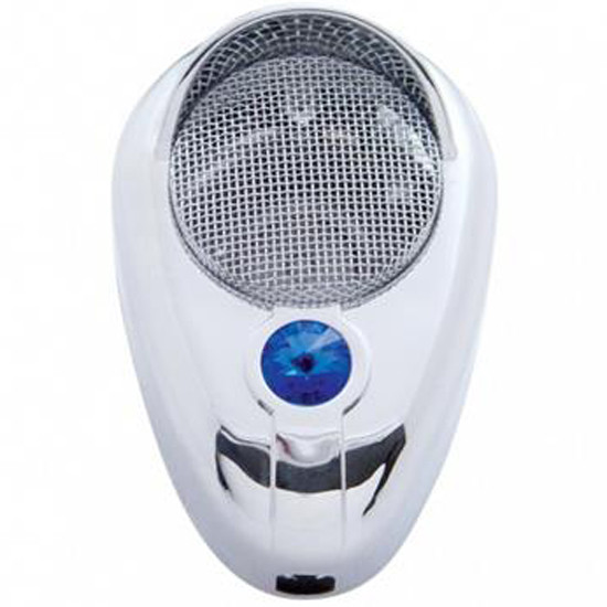 Chrome-Plated Signature C.B. Microphone Cover W/ Blue Jewel
