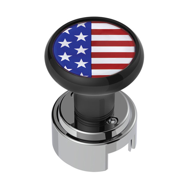 1/2-Inch-13 Thread-On USA Flag Gearshift Knob with 13/15/18 Speed Adapter