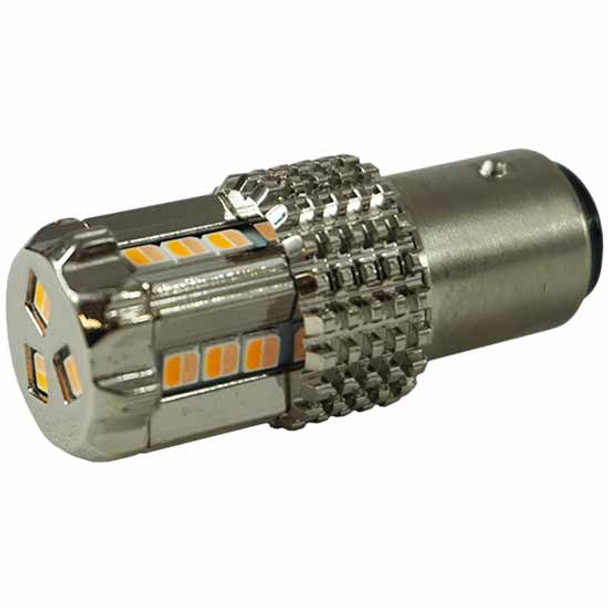 Red/Cyan Dual-Color 15 LED 1157 Bulb with Chrome Aluminum Housing for Watermelon Glass Lens