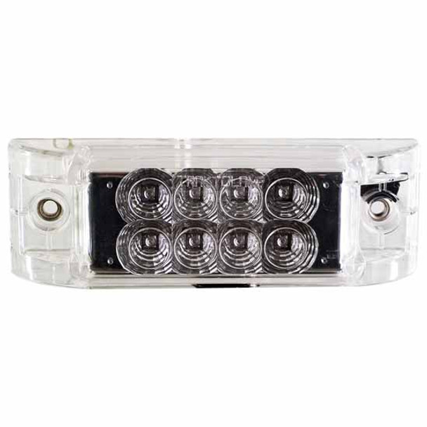 2 X 6 Inch Red Marker Light With Clear Lens