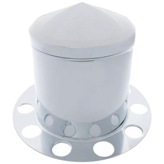 Chrome-Plated Steel Pointed Rear Axle Cover With 1 1/2 Inch Nut Covers 3 Piece Kit For Stud Pilot Wheels