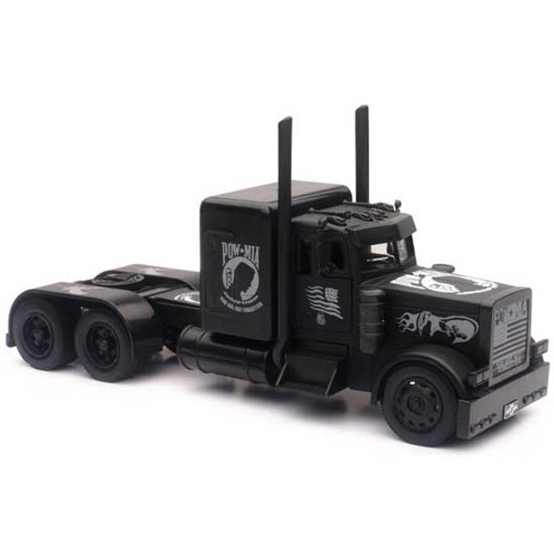 Peterbilt Blackout Truck with POW-MIA Logo Diecast Collectible, 1/32 Scale Peterbilt Blackout Truck with POW-MIA Logo Diecast Collectible, 1/32 Scale