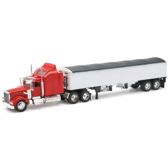 Kenworth W900 Red Grain Hauler Diecast Model, 1/32 Scale