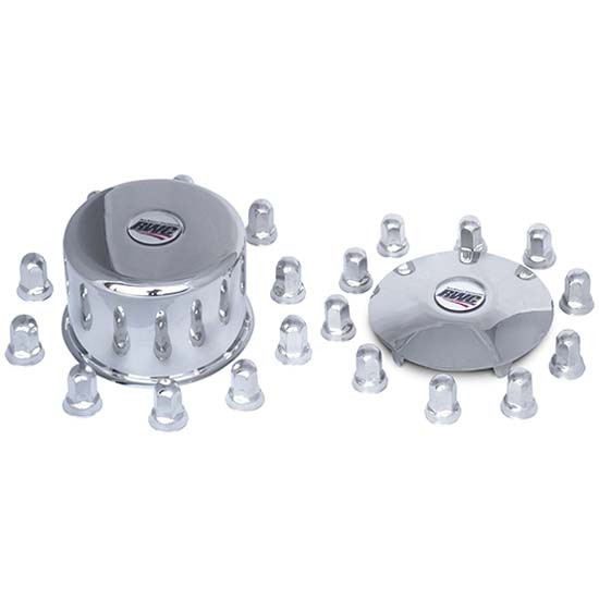 Dodge 4500, 5500 304 Stainless Steel Trim Kit With 2 Baby Moons, 2 High Hats, 40 - 7/8 Inch Lug Nut Covers