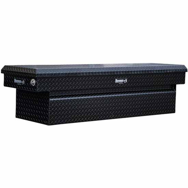 11 Cubic Feet Crossover Tool Box With Gas Shocks - Glossy Black Diamond Plated Aluminum
