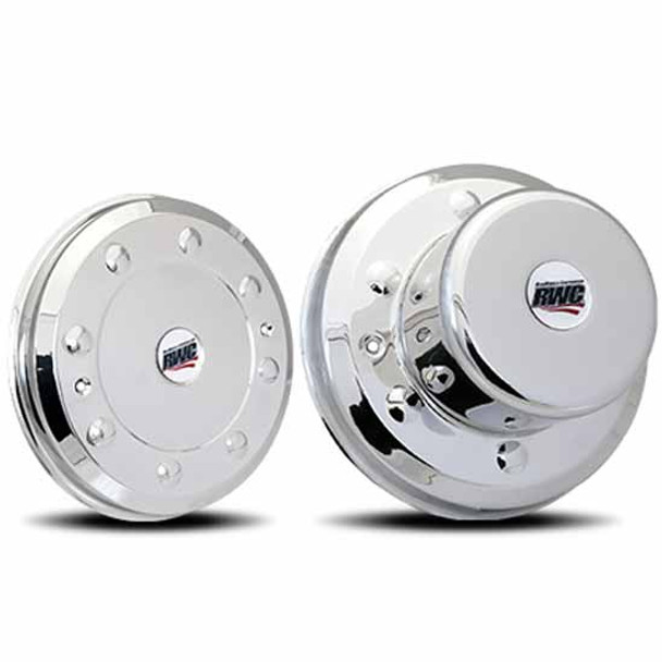 Hino, Isuzu 6 Lug Ball Seat Wheels 16.5/17.5/19.5 Inch Rear Set Low Profile Cover Up Hub Covers Hino, Isuzu 6 Lug Ball Seat Wheels 16.5/17.5/19.5 Inch Rear Set Low Profile Cover Up Hub Covers