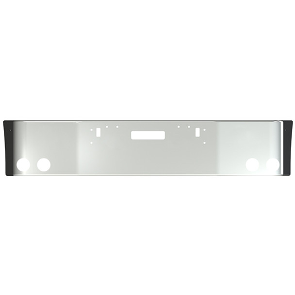 Freightliner FLD112 FLD120 SBA 1989-2009 16 Inch Wrap Around Bumper W/ Tow, Vent & 4 Rnd 4 Inch Light Holes