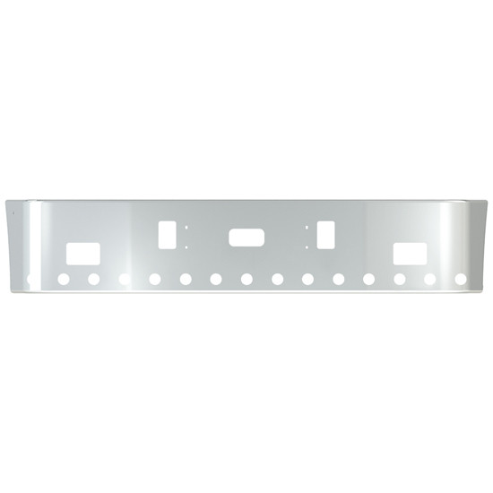 Freightliner Century 112, 120 20 Inch Stainless Steel Bumper W/ Center Step, Tow & Fog Light Holes
