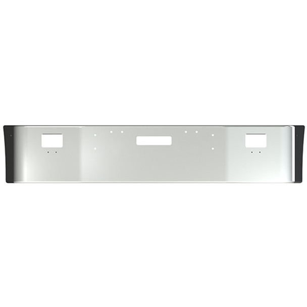 Freightliner FLD112 FLD120 16 Inch Stainless Steel SBA Bumper W/ Tow, Vent & Rectangular Fog Lights Freightliner FLD112 FLD120 16 Inch Stainless Steel SBA Bumper W/ Tow, Vent & Rectangular Fog Lights