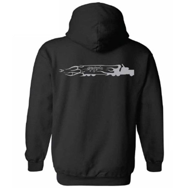 Chrome Shop Mafia Black Pull Over Hoodie with Gray Truck Logo on Back - Small Chrome Shop Mafia Black Pull Over Hoodie with Gray Truck Logo on Back - Small