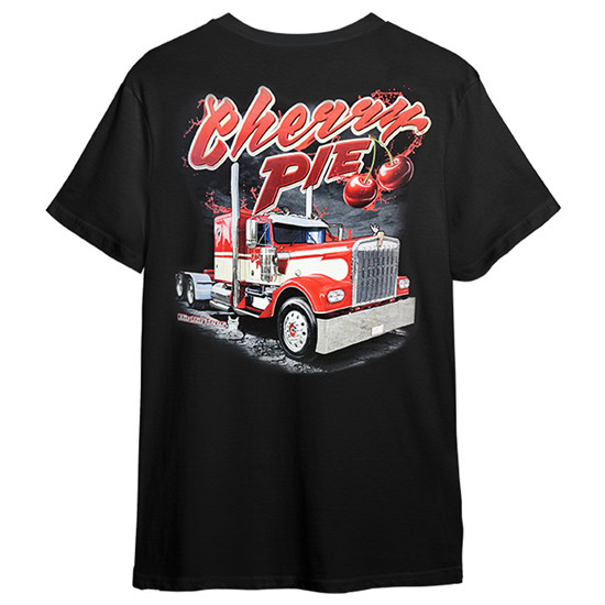 Cherry Pie Trucker T-Shirt, Black X-Large Short Sleeve