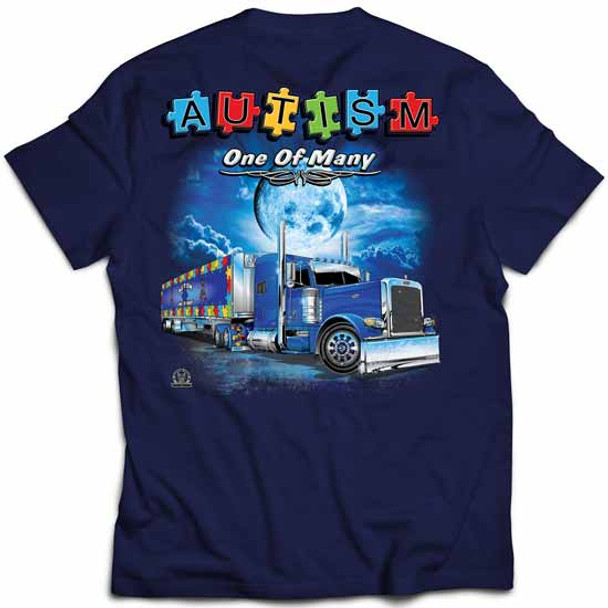 Big Rig Tee One of Many Autism Awareness Short Sleeve T-Shirt - X-Large