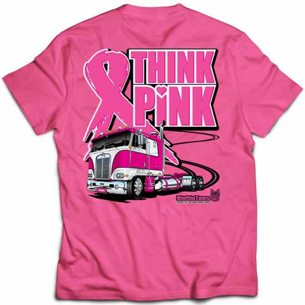 Big Rig Tee Think Pink Breast Cancer Awareness Short Sleeve T-Shirt - 2XL