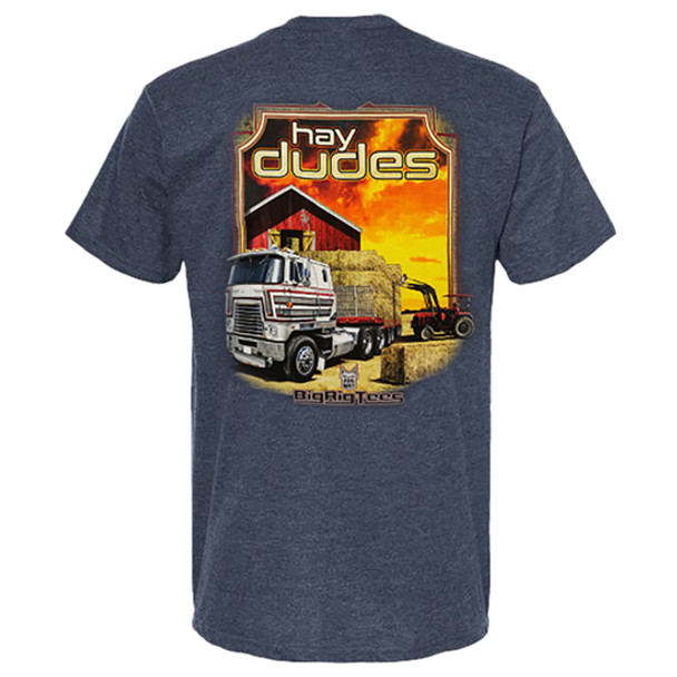 Hay Dudes Trucker T-Shirt, Heather Blue 3X Short Sleeve