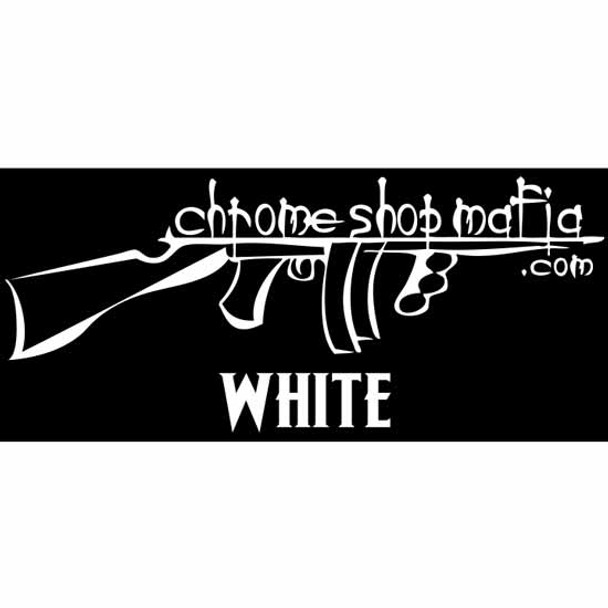 Chrome Shop Mafia 50-Inch Tommy Gun Decal - White