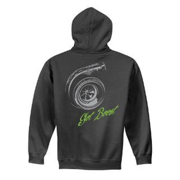 Diesel Life Neon Green Turbo Got Boost Logo Charcoal Hoodie - Small