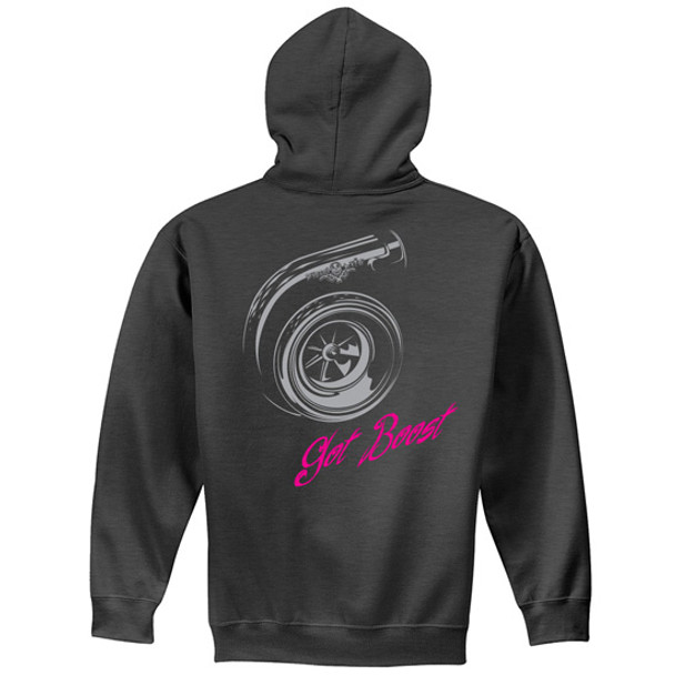 Diesel Life Pink Turbo Got Boost Logo Charcoal Hoodie - Large