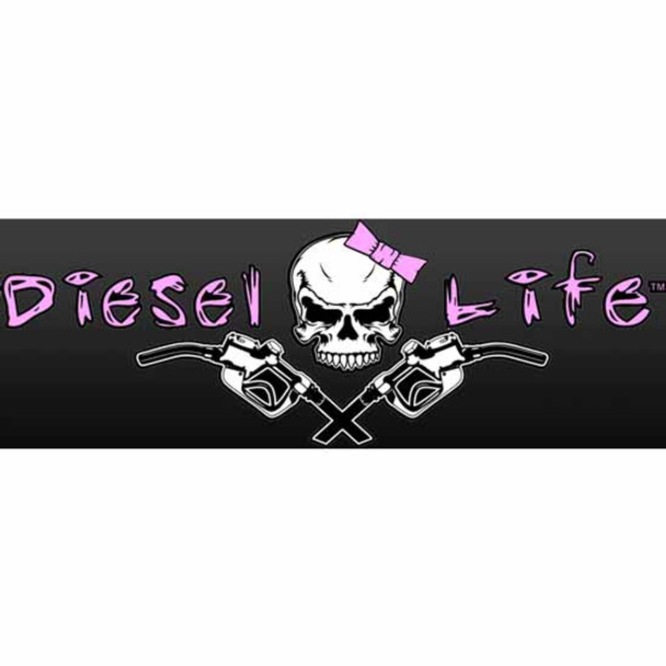 Diesel Life 8-Inch Ladies Decal - Black, White, And Pink