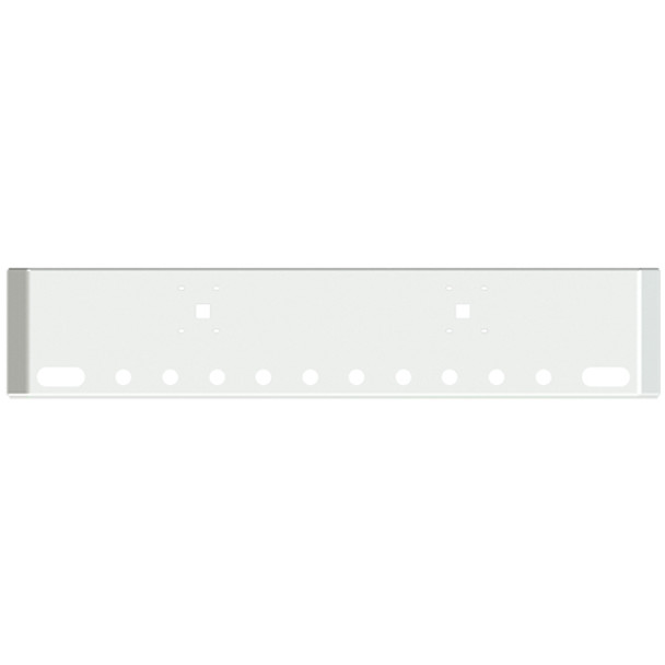 20-Inch American Road Runner Mitered Corner Bumper For International 9900I,  9900IX, With 2 Tow Holes, 2 Oval Light Holes & 10 Round 2” Light Holes