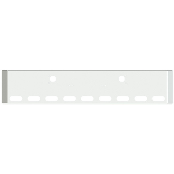 18-Inch Chrome American Road Runner Mitered Corner Bumper For Kenworth W900A 1967 - 1981, With 2 Tow Holes and 9 Oval Light Holes