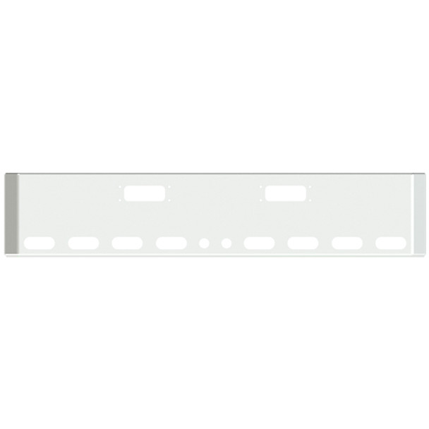 18" American Road Runner Bumper for Peterbilt 352, 359, With 2 Tow Holes, 8 Oval Light Holes & 2 Round 2” Light Holes