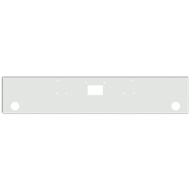 Peterbilt 357 378 379 18 Inch American Eagle Stainless Bumper W/ Tow & 2 Rnd 4 Inch Light Holes By Valley Chrome