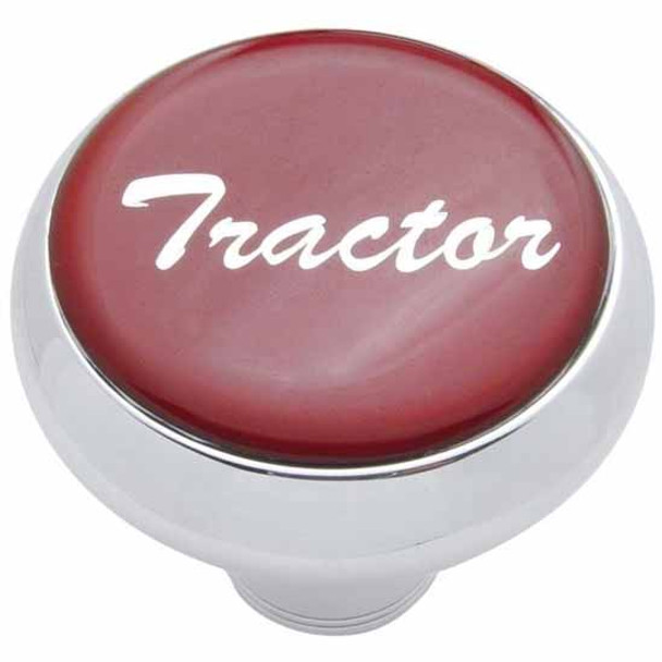 Chrome Deluxe Air Valve Knob W/ Glossy Red Tractor Sticker