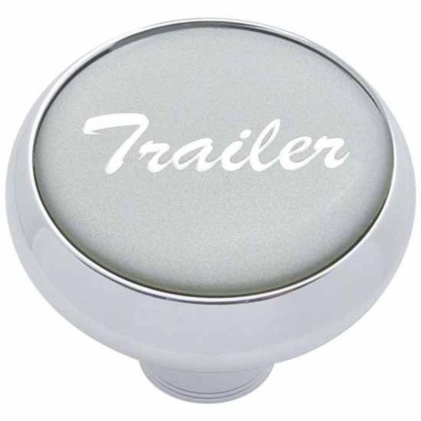 Chrome Deluxe Air Valve Knob W/ Glossy Silver Trailer Sticker