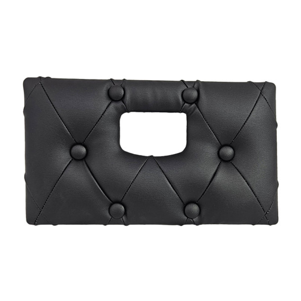 Quilted Diamond Vinyl W/ Buttons Glove Box Door Cover- Black For Kenworth T660, T880 & W900