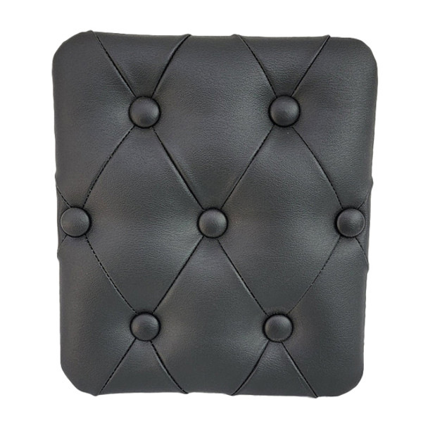 Quilted Diamond Vinyl W/ Buttons Peep Window Cover- Steel Blue For Kenworth T660, T880 & W900