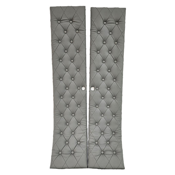 86 Inch Quilted Diamond Vinyl W/ Buttons Closet Door Covers- Black For Kenworth T660, T880 & W900