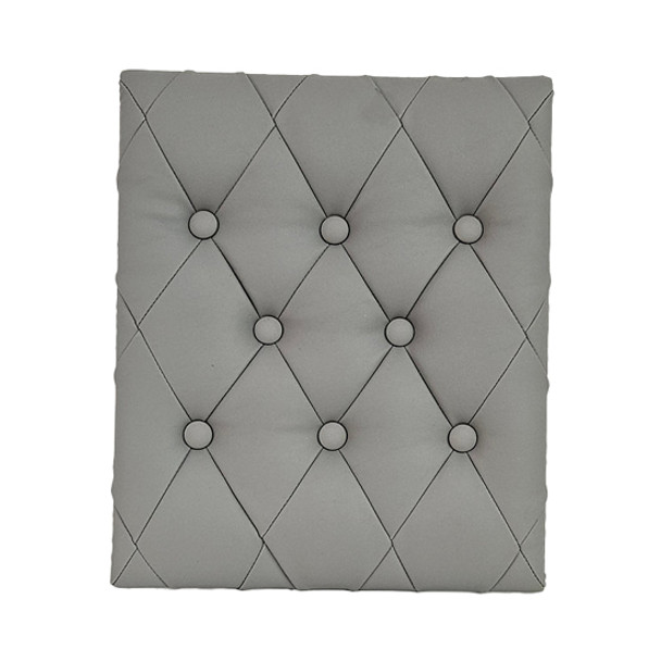 Quilted Diamond Vinyl W/ Buttons Refrigerator Door Covers- Gray For Kenworth T660, T880 & W900