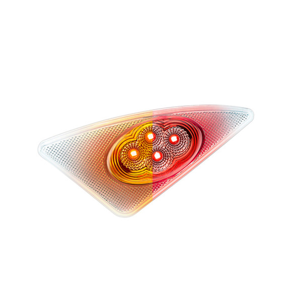 Driver Side Double Fury LED Fender Signal Light W/ Amber & Red LED For Kenworth T660